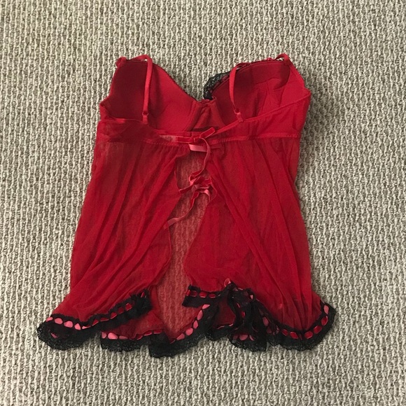 Red Ruffled Babydoll Top - Picture 4 of 5